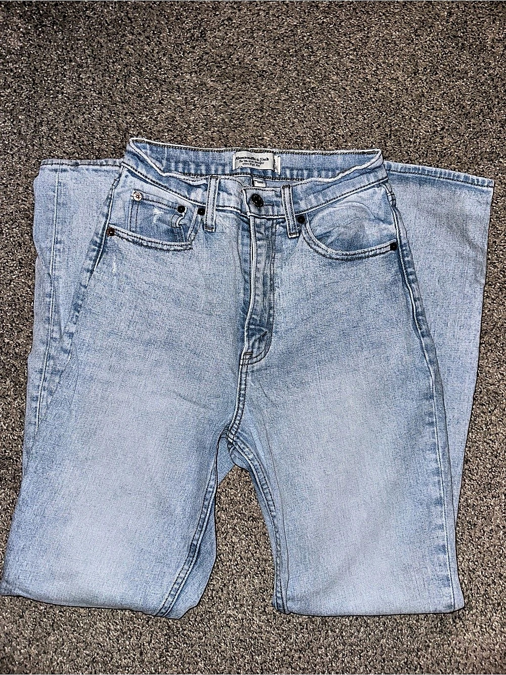 Abercrombie & Fitch Curve Love The '90s Slim Straight Ultra High Rise Jeans Blue